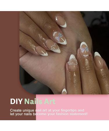 30 PCS Dark Green Almond French Tip Press-On Nails | Medium Short False Nails | SXVME Glue-On Gel Acrylic Nails for Women - Buy Online on GoSupps.com