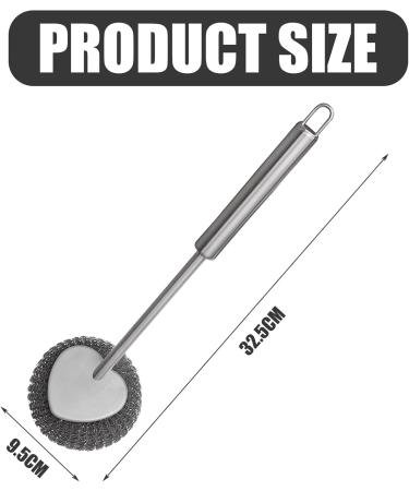 Stainless Steel Pot Cleaner Set - Scrubby Sponges & Handle for Kitchen & Bathroom - Buy Online on GoSupps.com
