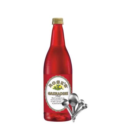 Zippy Sweets - Grenadine Syrup 1 Litre Bottle - Perfect for Creating Tasty Drinks Comes with 4-Piece Measuring Spoon Set for Precise Grenadine Mixing - Shirley Temple Singapore Sling
