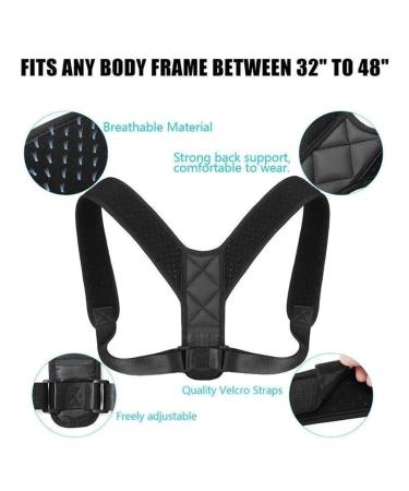 Adjustable ETRSAIRL Posture Corrector for Men and Women - Prevent Hunchback and Improve Body Posture - Black - Buy Online on GoSupps.com