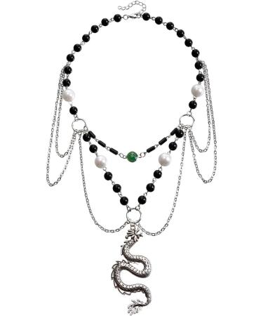 Oralgo's Retro Dragon Necklace - Stylish Alloy Dragon Pendant for Fashionable Look - Buy Online on GoSupps.com