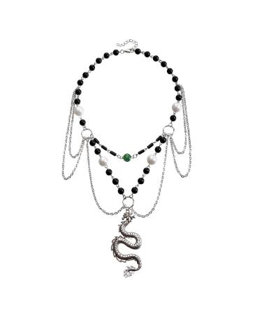 Oralgo's retro dragon necklace elaborate rotated dragon necklace alloy material necklace suitable for fashionable people metal