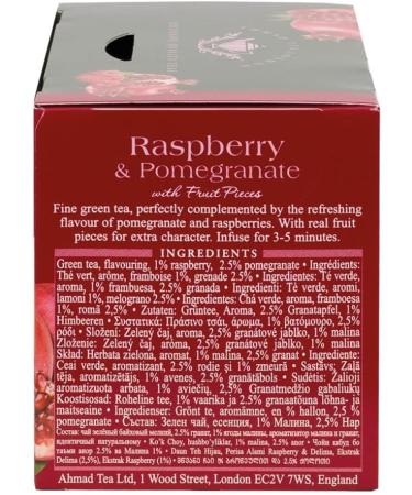 Ahmad Tea Raspberry & Pomegranate Green Tea - 20 Teabags | Pack of 1 - Buy Online on GoSupps.com