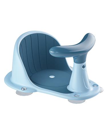 Baby Bath Seat, 5 Suction Cups Anti-Slip Baby Bath Seat for Sitting Up in The Tub, Unibody Baby Bath Support Bathtub Seat with Thermometer, Skin-Friendly Toddler Bath Seat for Babies 6 Months & Up Dark Blue