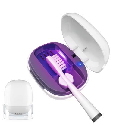UV Toothbrush Covers Case San itizer and Holder with Light Toothbrush Covers with Holder Rechargeable Portable Toothbrush Cleaner Case(White)