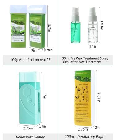 Sensitive Skin Roller Waxing Kit with Aloe for Hair Removal | At-Home Waxing Kit for Arms, Legs, and Body | Men and Women - Buy Online on GoSupps.com