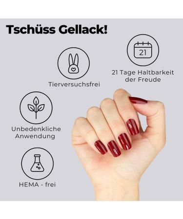 Miss Sophie Burgundy UV Gel Nail Foils - 20 Strips for Fingers & Toenails - Buy Online on GoSupps.com