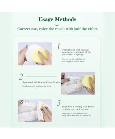 Kinwodon White Shoe Cleaning Cream White Trainer Cleaner with Sponge All Purpose Shoe Whitener for Trainers Sneaker Stain Removal Cream Paste for Shoes Clothes Sofa Cleaning - Buy Online on GoSupps.com
