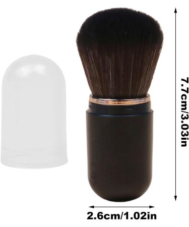 Retractable Makeup Brushes | Portable Makeup Brush Retractable Compact Portable Makeup Travel Blush Lid-Included Soft Bristles for Powder black - Buy Online on GoSupps.com