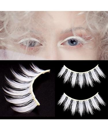 Ysimee 3 Pairs White 15mm Handmade Reusable Eyelashes - Natural Look for Halloween Cosplay & Masquerade Parties - Buy Online on GoSupps.com