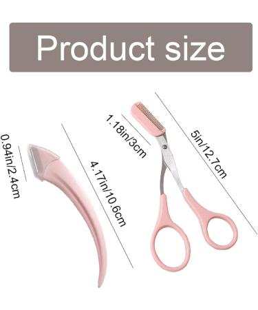 Professional Eyebrow Trimmer Set - Precision Scissors & Razor for Women | Pink - Buy Online on GoSupps.com
