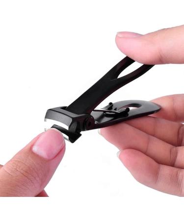 CHJHJKG Nail Clippers (Beauty) 15mm Premium Stainless Steel Nail Clippers for Thick Nails Shave and Curve Blades Wide Jaw Heavy duty Anti-Slip Toe Nail Clipper(Black S) - Buy Online on GoSupps.com