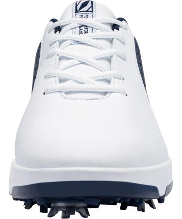 Fenlern Men's Golf Shoes - Lightweight Anti-Slip Outdoor Spiked Golf Shoes for Training (48 EU) - White & Dark Blue - Buy Online on GoSupps.com