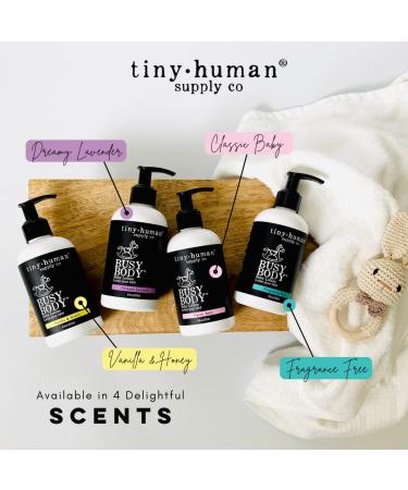 Tiny Human Supply Co Busy Body Baby Lotion 8oz - Classic Baby, Natural Ingredients - No Dyes, Parabens, or Phthalates - 8 Fl Oz - Buy Online on GoSupps.com