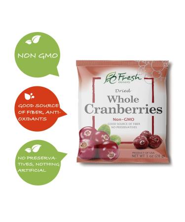 Fresh Elements Dried Whole Cranberries 1oz Single Serving Pack - Preservative Free, Gluten Free, Non GMO - Ideal for Salads and Baking - Healthy Snack (16 Pack) - Buy Online on GoSupps.com