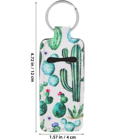 POPETPOP Lipstick Keychain Set - 5pcs Neoprene Lip Balm Holder Clips | Portable Cactus Design for Easy Carry & Style - Buy Online on GoSupps.com