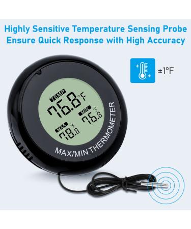 2-Pack Digital Aquarium Thermometer for Fish Tank - High Accuracy LCD Thermometer with Max/Min Temperature Record - Ideal for Fish, Axolotl, and Turtle Tanks - Buy Online on GoSupps.com