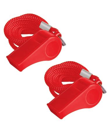 Shubeeieumi pipe 2 pieces of sports whistling plastic whistling with lanyard sheer crisp sound for school sports football students children 1-red - Buy Online on GoSupps.com