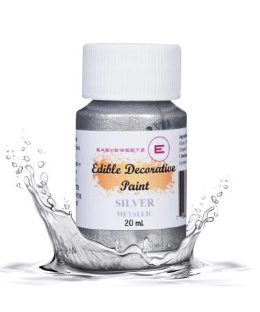 EasySweetz 100% Edible Decorative Paint Metallic: (Silver) 20 ml