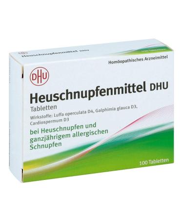 DHU hay fever remedy does not make you tired helps eyes and nose 100 tablets