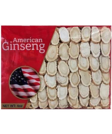 Hand-Selected A Grade American Ginseng Medium Slice (4 Oz. Box) 4 Ounce (Pack of 1)