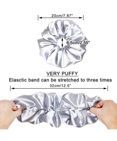 Gentle XXL White Silk Scrunchie for Women & Girls - Oversize Jumbo Hair Elastic Band - Soft Premium Material - No Crease Ponytail Holder & Hair Tie - Buy Online on GoSupps.com
