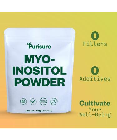 Purisure Myo-Inositol Powder 1kg - Fertility & Hormonal Balance Support | Pure Inositol Supplement for Energy & Brain Wellness - Vegan & Non-GMO - Buy Online on GoSupps.com