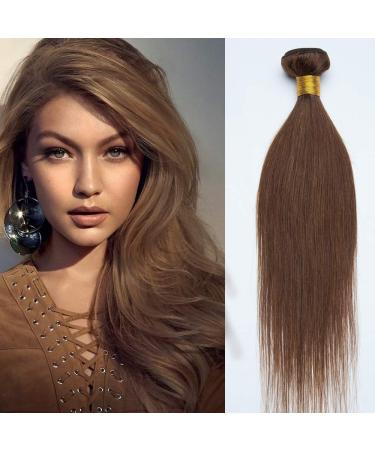 SEGO Brazilian Human Hair Bundles Straight Virgin Weave Brazilian Extensions 100% Real Hair Medium Brown 18" Bundle
