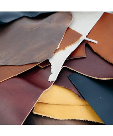 2lb Top Grain Leather Remnants & Scraps from USA Raised Cows | 2-3MM Thick (4.5-5.5oz) | Earth Tone Colors | Ideal for Crafts - Buy Online on GoSupps.com