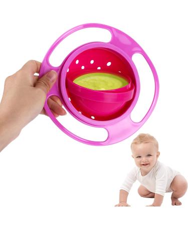 DZCYAOHL 360 Degrees Gyro Bowl Unspillable Snack Toddler Bowl Universal Anti Spill Bowl Magic Gyro Bowl Anti Spill Baby Bowl Magic Bowl for Babies Kids (Red)