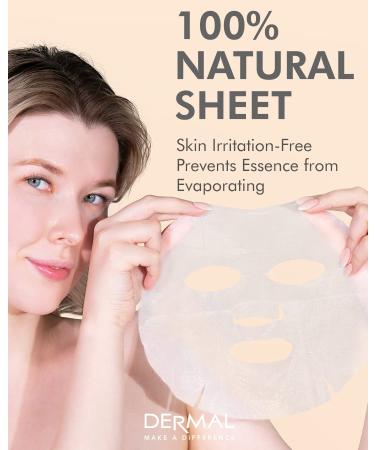 Dermal 16 Combo Pack Collagen Essence Facial Mask Sheet - 16 Count Set for Glowing Skin - Korean Masks for Women and Men - Buy Online on GoSupps.com