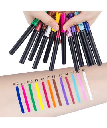 Matte Liquid Eyeliner Set - 12 Colors, Waterproof & Long Lasting for Women/Girls - Buy Online on GoSupps.com