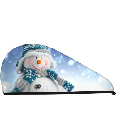 Christmas Snowman Microfiber Hair Towel - Soft Super Absorbent Coral Velvet Drying Wrap for Long Curly & Thick Hair - Buy Online on GoSupps.com
