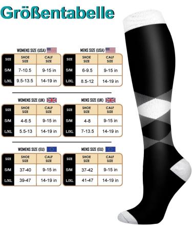 Buy Blongw Compression Stockings for Men - 6 Pairs of Support Knee Socks for Sports Travel and Running - A4 Assorted 04 S-M - Buy Online on GoSupps.com