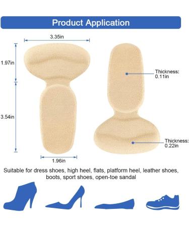 Haofy Heel Cushion Gel Holders - 2 Pairs of Self-Adhesive Silicone Inserts for Men & Women | Anti-Slip High Heel Pads & Grips for Comfort - Buy Online on GoSupps.com