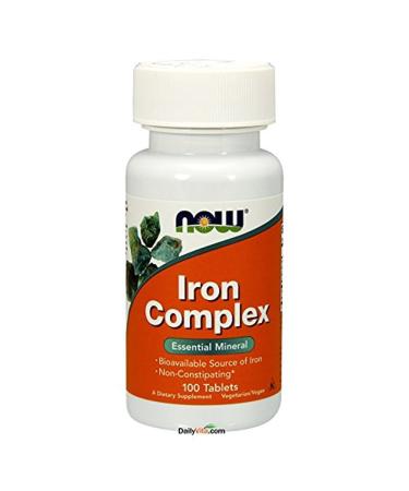 6 Bottles of NOW Foods IRON COMPLEX 100 Tabs