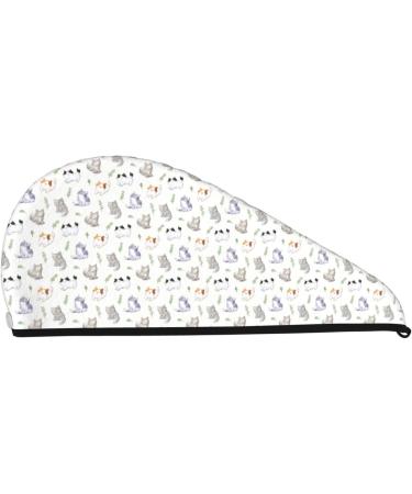 Watercolor Cat Microfiber Hair Towel - Soft Super Absorbent Quick Dry Hair Wrap for Long & Curly Hair | Coral Velvet - Buy Online on GoSupps.com