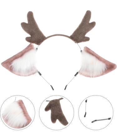 Lurrose Womens Headbands Deer Antlers Headband Hair Hoop: Reindeer Fawn Costume Headband with Ears Animal Ear Headdress Forest Woodland Animal Headpiece Jungle Animals - Buy Online on GoSupps.com