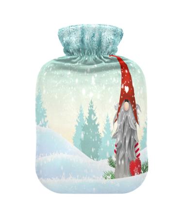 Traditional Christmas gnome Tomte hot water bottle with soft fleece cover 2 litre hot water bag for hot and cold compresses