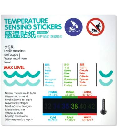 Thermometer for Kids Bath Thermometer 2 Pack Safety Liquid Crystal Material(No Mercury No Glass) More Scientific and Accurate Data Easy to Use Waterproof (Water Temperature Stickers)