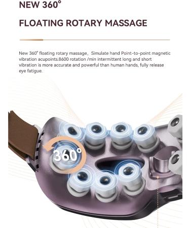 Smart Eye Massager | 16 Massage Heads Hot Compress & Human-Like Massage for Eye Relief & Relaxation - Buy Online on GoSupps.com