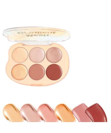 BommFu Face Palette 6-Color Contour Palette Long-Lasting Blending Cream for Mature Skin