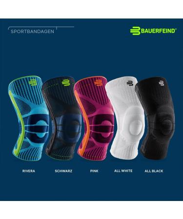 BAUERFEIND Knee Support with Silicone Ring - Adjustable All Black Knee Brace for Right or Left Leg - XXL Size - Ideal for Sports & Pain Relief - Buy Online on GoSupps.com