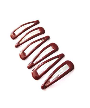 Hair clips burgundy red 6 pieces