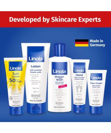 Linola Face Cream 50 ml | Daily Moisturiser For Dry Itchy Or Irritated Facial Skin | Eczema Psoriasis and Dermatitis Treatment | For Men Women And Children | Day and Night Cream - Buy Online on GoSupps.com