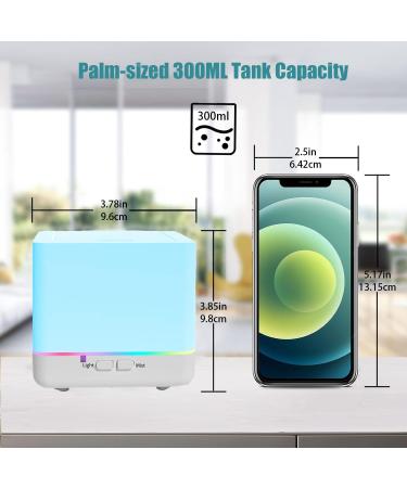 Essential Oil Diffuser 300ml - Cute Humidifier with Adjustable Mist Auto Off & 7-Color Night Lights | Portable Aroma Diffuser for Home Office & Bedroom - Buy Online on GoSupps.com