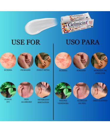 Gelmicin Hydrocortisone 1% Cream - Skin Rash Relief for Allergies, Eczema & Psoriasis - 1.41 oz - Buy Online on GoSupps.com