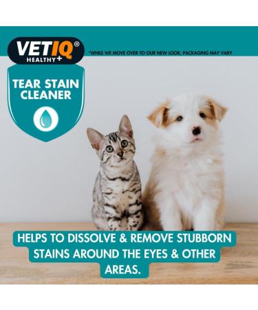 VetIQ Tear Stain Remover 100ml Removes Tear Stains Around Eyes & Mouth Safe & Gentle Dog Tear Stain Remover Cat & Dog Eye Wipes Suitable For All Breeds & Sizes Puppy Eye Wipes Packaging may vary  - Buy Online on GoSupps.com