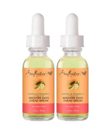 SheaMoisture Skin Care Brighter Days Ahead Serum For All Skin Types Even Skin Tone Healthy Glow Papaya and Vitamin C Vitamin C Serum Pack of 2-1 Oz Ea