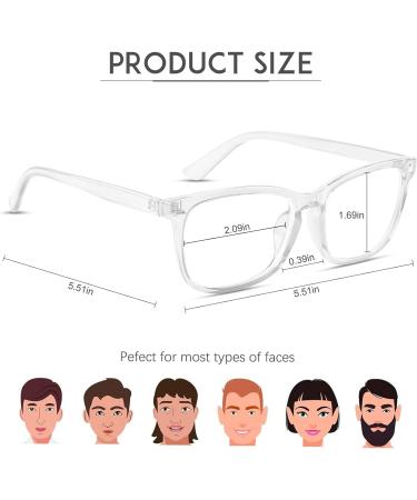 COOLOO Blue Light Blocking Glasses Gaming Computer Glasses Anti Glare Headache Eyes Strain Glasses with Blue Light Filter Super Light Weight Fashion 02-transparent - Buy Online on GoSupps.com